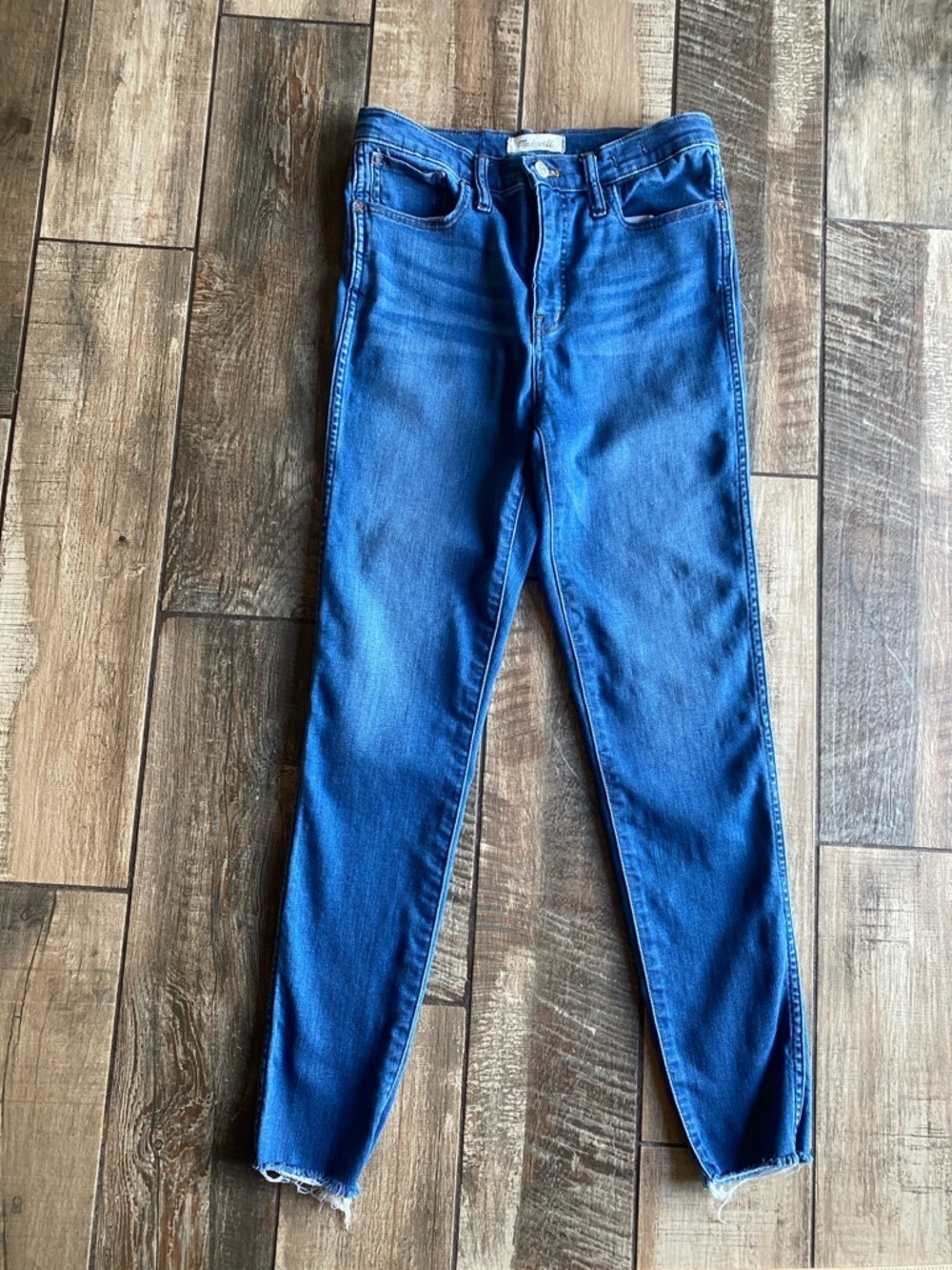 Madewell Roadtripper Light Blue High-Rise Skinny with raw hem Jeans
